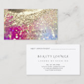 メイクアップアーティストイベントまつ毛スタイリスト金ゴールドグリッター 予約カード (正面/裏面)