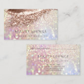 メイクアップアーティストイベントまつ毛バラ金ゴールドグリッター 予約カード (正面/裏面)