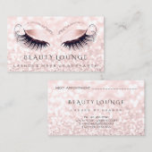 メイクアップアーティストイベントまばたき美しいピンクグレー赤面 予約カード (正面/裏面)