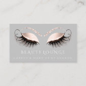 メイクアップアーティストイベントまばたき美しいピンク灰色の目 予約カード (正面)