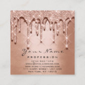 メイクアップアーティストイベントグリッター3Dシルバーグレーバラ スクエア名刺 (裏面)