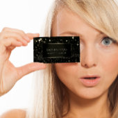 メイクアップアーティストイベントブラックフレーム金ゴールドスパークセピア 名刺