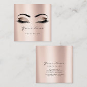 メイクアップアーティストイベントプランナーグリッターアイズラッシュ スクエア名刺 (正面/裏面)