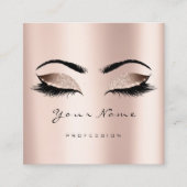 メイクアップアーティストイベントプランナーグリッターアイズラッシュ スクエア名刺 (正面)