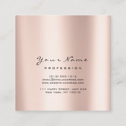 メイクアップアーティストイベントプランナーグリッターアイズラッシュ スクエア名刺 (裏面)