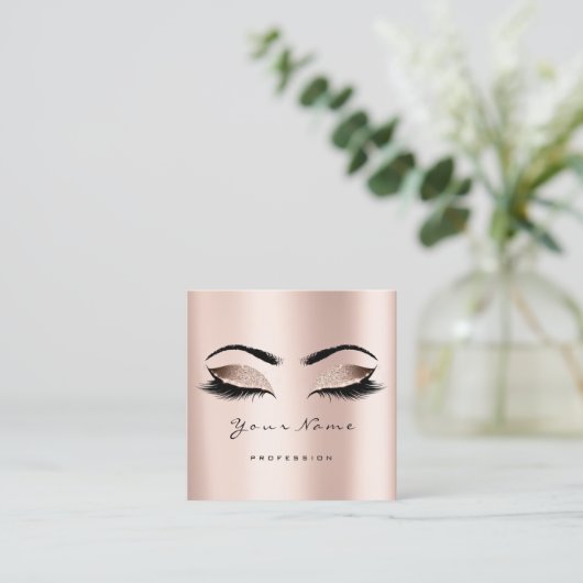 メイクアップアーティストイベントプランナーグリッターアイズラッシュ スクエア名刺 (スタンド正面)