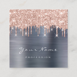 メイクアップアーティストイベントプランナーグリッタースパークグレイGre スクエア名刺