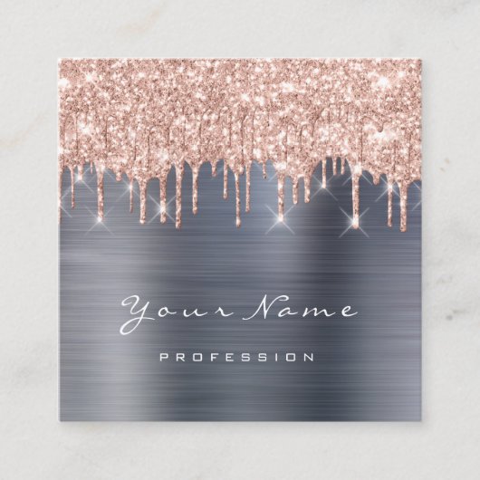 メイクアップアーティストイベントプランナーグリッタースパークグレイGre スクエア名刺 (正面)
