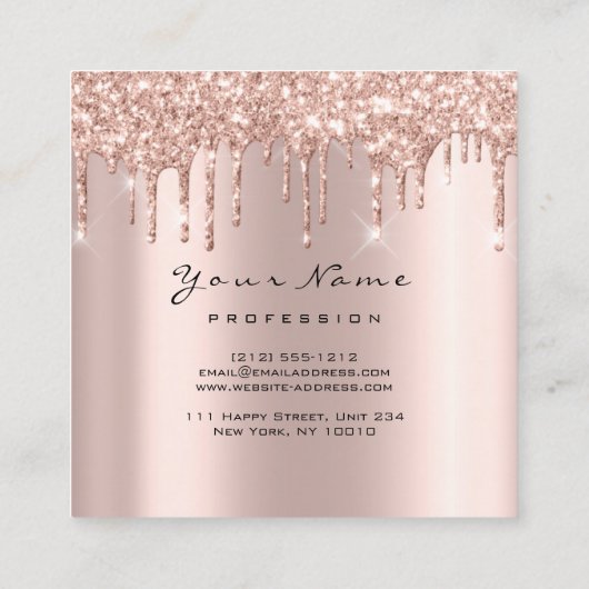 メイクアップアーティストイベントプランナーグリッタースパークスパーク スクエア名刺 (裏面)