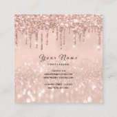 メイクアップアーティストイベントプランナーグリッタースパークバラ スクエア名刺 (裏面)