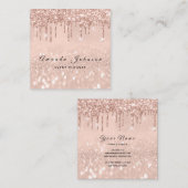 メイクアップアーティストイベントプランナーグリッタースパークバラ スクエア名刺 (正面/裏面)