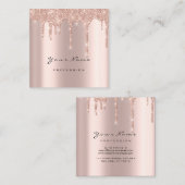 メイクアップアーティストイベントプランナーグリッタースパークリスクエア スクエア名刺 (正面/裏面)