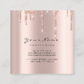 メイクアップアーティストイベントプランナーグリッタースパークリスクエア スクエア名刺 (裏面)