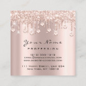 メイクアップアーティストイベントプランナーグリッタースパーク結晶 スクエア名刺 (裏面)