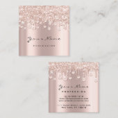 メイクアップアーティストイベントプランナーグリッタースパーク結晶 スクエア名刺 (正面/裏面)