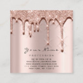 メイクアップアーティストイベントプランナーグリッター3Dエフェクト スクエア名刺 (裏面)