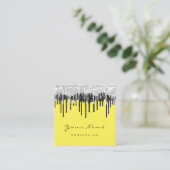 メイクアップアーティストイベントプランナーグレーブラックイエロー スクエア名刺 (スタンド正面)