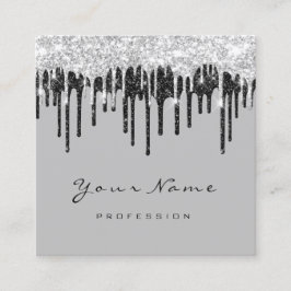 メイクアップアーティストイベントプランナーグレーブラックグレー スクエア名刺