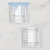 メイクアップアーティストイベントプランナーシルバーグレードリップスブルー 予約カード (正面/裏面)