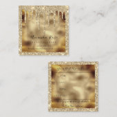 メイクアップアーティストイベントプランナーセピア金ゴールドドリップスパーク 予約カード (正面/裏面)