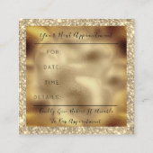 メイクアップアーティストイベントプランナーセピア金ゴールドドリップスパーク 予約カード (裏面)