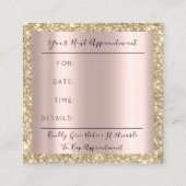 メイクアップアーティストイベントプランナーセピア金ゴールドドリップバラ 予約カード (裏面)
