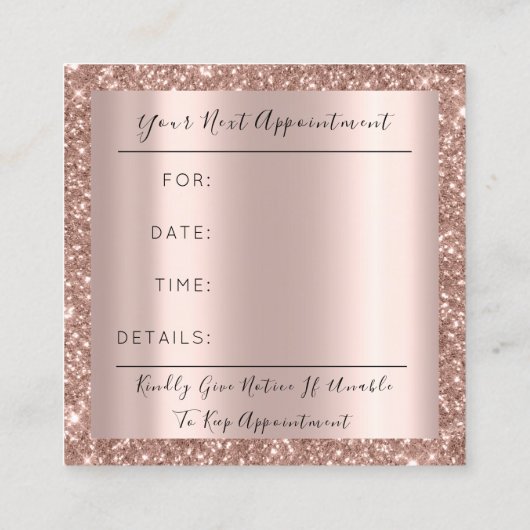 メイクアップアーティストイベントプランナーバラ点滅点滅点 予約カード (裏面)