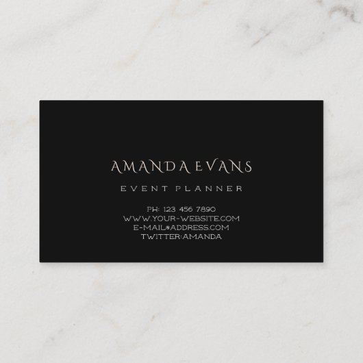 メイクアップアーティストイベントプランナーブラックシルバースターズ 名刺 (裏面)