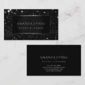 メイクアップアーティストイベントプランナーブラックシルバースパーク 名刺 (正面/裏面)