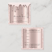 メイクアップアーティストイベントプランナーブラックピンクドリップスVIp 予約カード (正面/裏面)