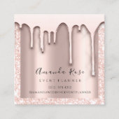 メイクアップアーティストイベントプランナーブラックピンクドリップスVIp 予約カード (正面)