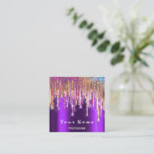 メイクアップアーティストイベントプランナーホログラフィレインボードリップ スクエア名刺 (スタンド正面)