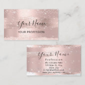 メイクアップアーティストイベントプランナー紙吹雪ピンクローズ 名刺 (正面/裏面)