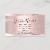 メイクアップアーティストイベントプランナー紙吹雪ピンクローズ 名刺 (裏面)