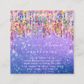 メイクアップアーティストイベントプランナー自筆証書グリッターピンク スクエア名刺 (裏面)