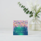 メイクアップアーティストイベントプランナー自筆証書GreeneryDrip スクエア名刺 (スタンド正面)