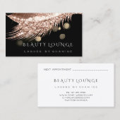 メイクアップアーティストイベントラッシュスタイリストバラ金ゴールド 予約カード (正面/裏面)