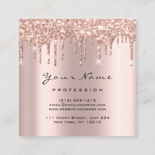 メイクアップアーティストイベント眉グリッターまつ毛スクエア スクエア名刺 (裏面)