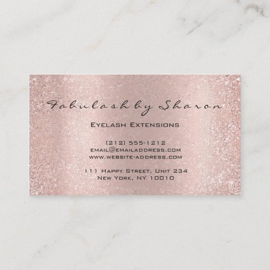 メイクアップアーティストイベント美しいブロガーグリッタールクス 名刺 (裏面)