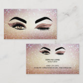 メイクアップアーティストウィンクアイリーズバラ金ゴールド 名刺 (正面/裏面)