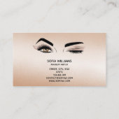 メイクアップアーティストウィンクアイ美しいサロンラッシュエクステンション 名刺 (裏面)