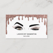 メイクアップアーティストウィンクアイ美しいサロンラッシュエクステンション 名刺 (正面)