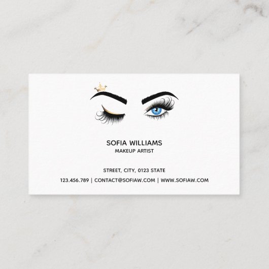 メイクアップアーティストウィンクアイ美しいサロンラッシュエクステンション 名刺 (裏面)