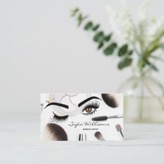 メイクアップアーティストウィンクアイ美しいサロン 名刺 (スタンド正面)