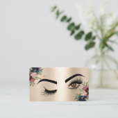 メイクアップアーティストウィンクアイ美しいブルゴーニュフローラ金ゴールド 名刺 (スタンド正面)