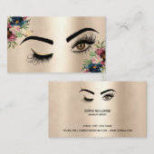 メイクアップアーティストウィンクアイ美しいブルゴーニュフローラ金ゴールド 名刺 (正面/裏面)