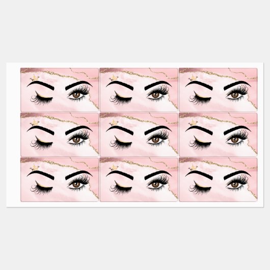 メイクアップアーティストウィンクアイ美しい赤面ピンクアゲート ラベル (シート)