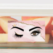 メイクアップアーティストウィンクアイ美しい赤面ピンクアゲート ラベル (貼付)