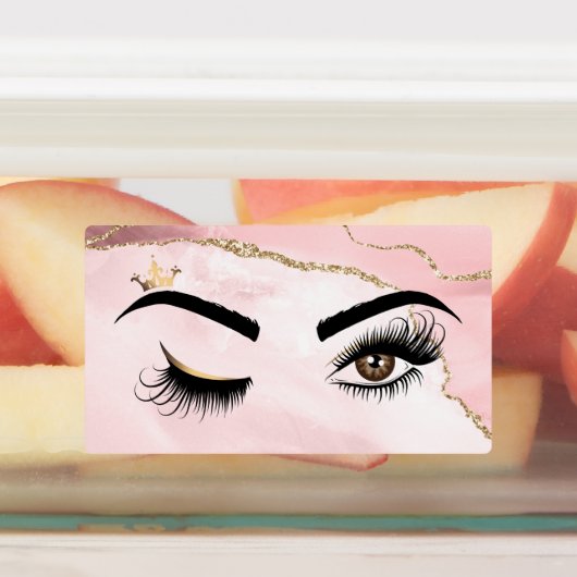 メイクアップアーティストウィンクアイ美しい赤面ピンクアゲート ラベル (貼付)