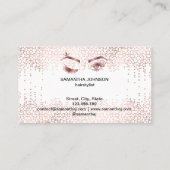 メイクアップアーティストウィンクアイ金ゴールド紙吹雪まばたき 名刺 (裏面)